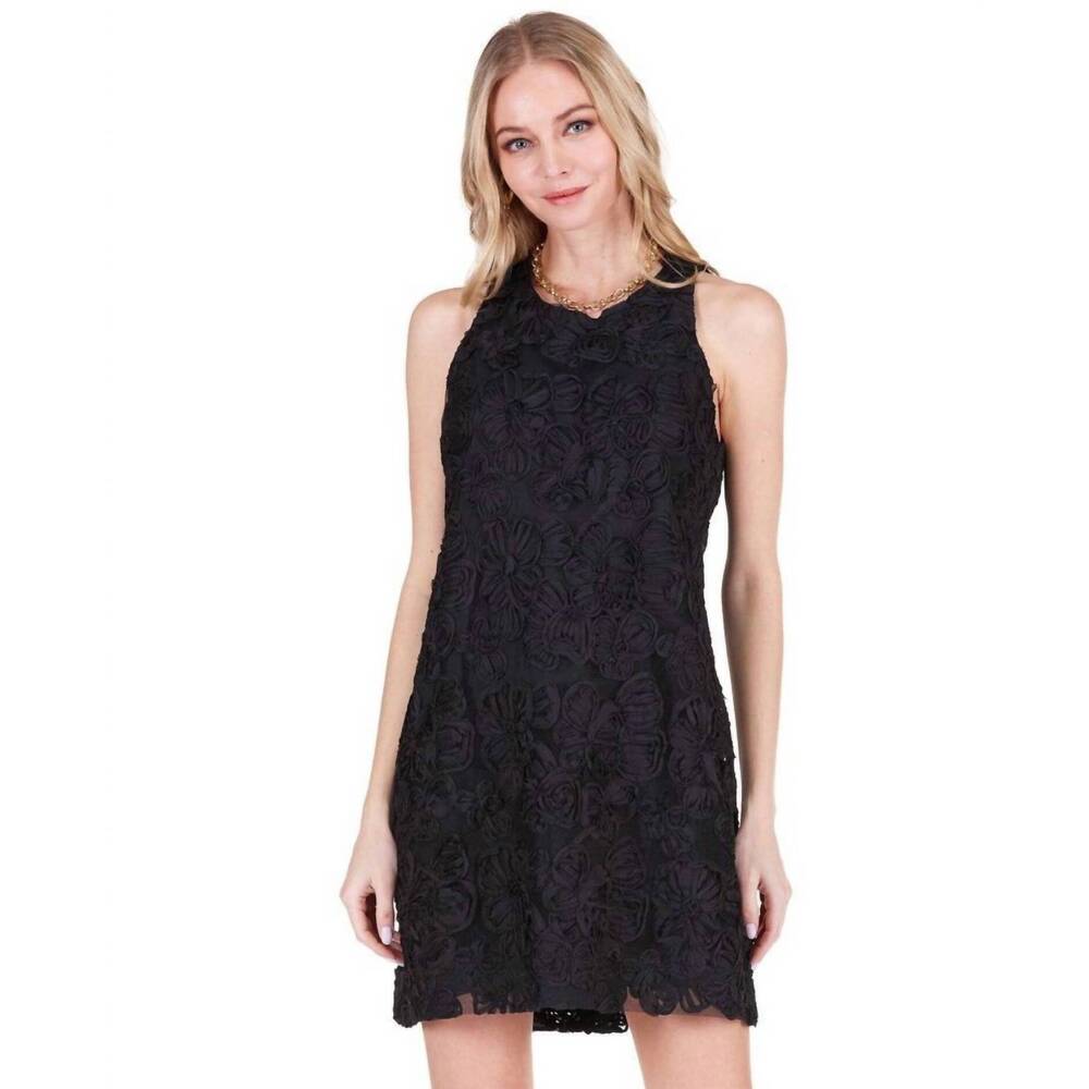 NEW JOY JOY soutache mini dress in black